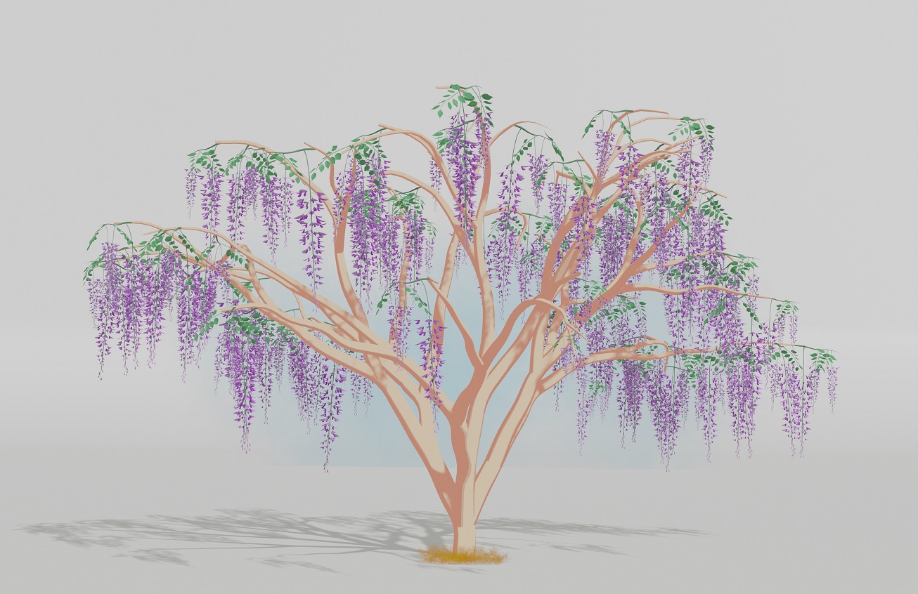 Blender】あまりモデリングされた「藤の花」を見たことがないので、作ってみました。 | アラカンおじさんの副業できるかな？